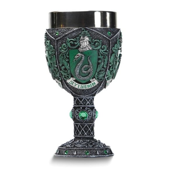 WIZARDING WORLD OF HARRY POTTER Slytherin Decorative Goblet Green Jeweled Enesco - Picture 1 of 6
